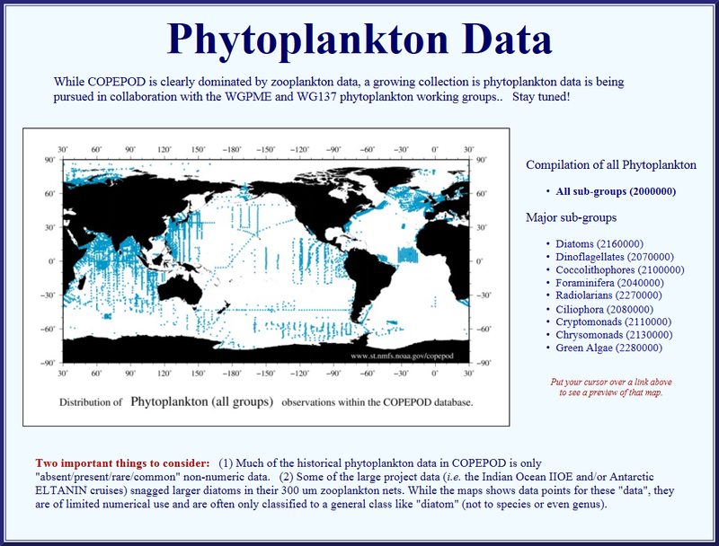 Phytoplankton data in COPEPOD